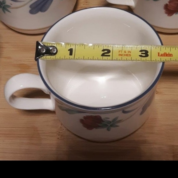 6 LENOX Poppies on Blue Teacups / CoffeeCups GUC - Picture 8 of 9